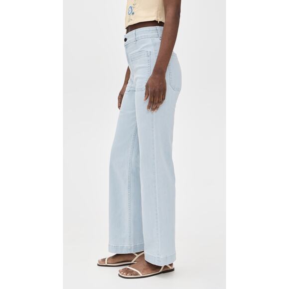 ASKK NY Sailor Pants Light Wash Wide Leg Jeans In Bleachout Blue - Picture 3 of 12